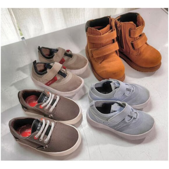 4 pair Kids Shoes, Wonder Nation, Sperry, Sneakers/Workboots, Size 5 & 6 - Picture 1 of 7